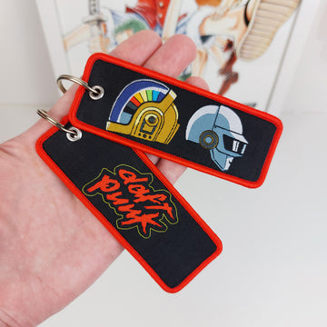 Daft Punk Embroidered Keychain