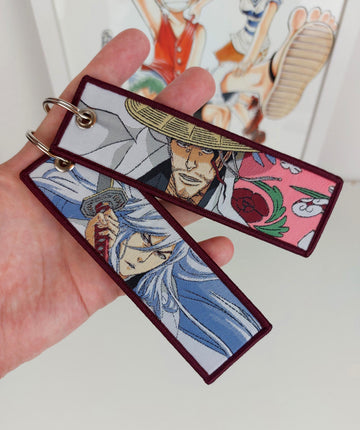 Kyoraku & Ukitake Anime Embroidered Keychain Bleach