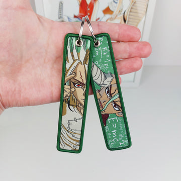 Dr Stone Embroidered Keychain Senku Ishigami Anime