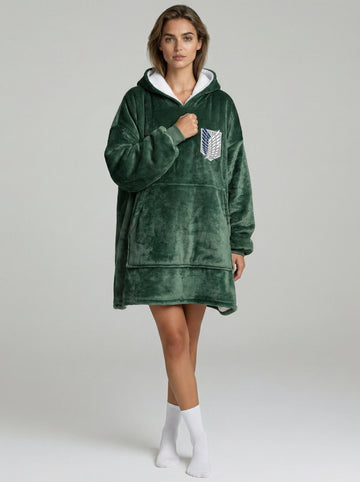 Survey Corps Hoodie Blanket Oversized Unisex Attack On Titan
