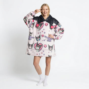 Kuromi Hoodie Blanket Oversized Unisex Hello Kitty