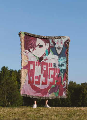 DanDanDan Momo + Okarun Woven Blanket / Anime Embroidered Tapestry