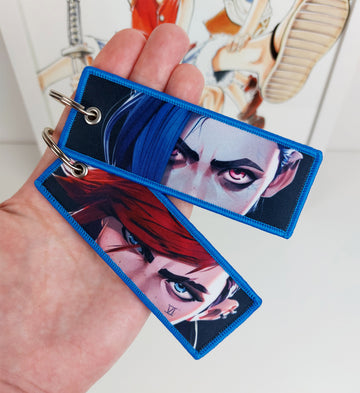 Jinx & Vi Arcane Embroidered Keychain