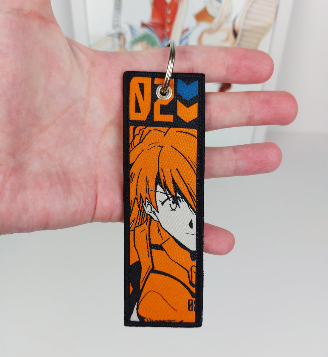 Asuka Embroidered Keychain Evangelion Anime