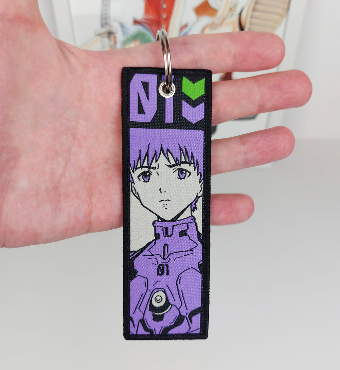 Shinji Embroidered Keychain Evangelion Anime