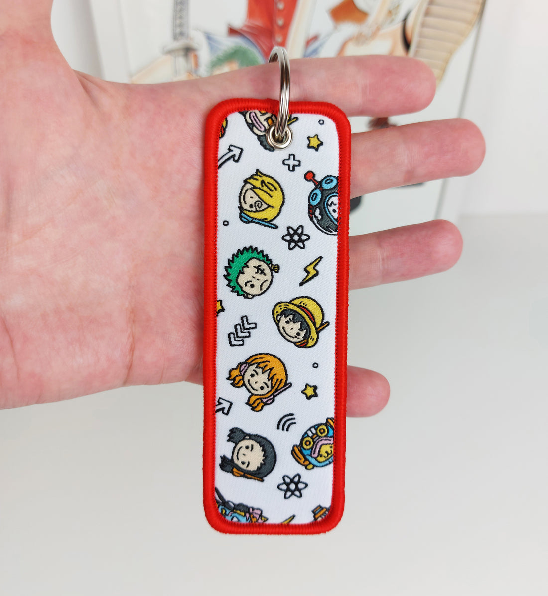 One Piece Crew Anime Embroidered Keychain Mugiwara