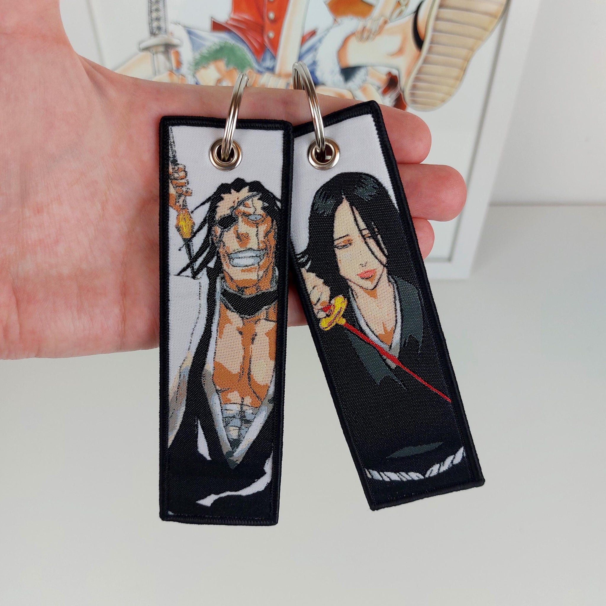 Zaraki & Unohana Embroidered Keychain