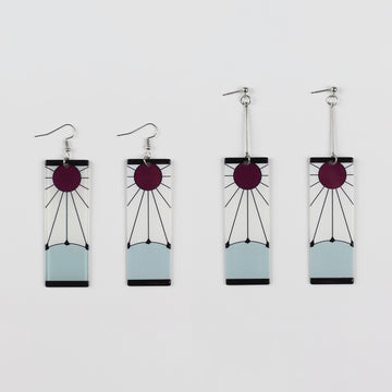 Demon Slayer Earrings Hanafuda Cosplay Tanjiro Kamado