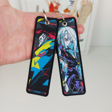David Martinez & Lucy Anime Embroidered Keychain Smart NFC Cyberpunk Edgerunners