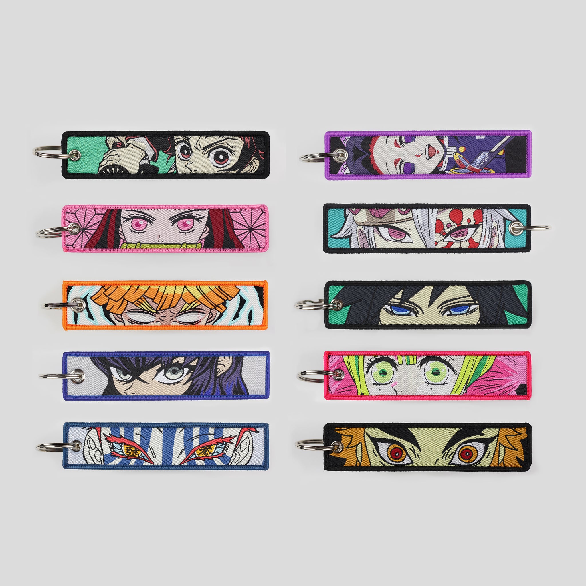 Demon Slayer Embroidered Keychains Tanjiro Nezuko Rengoku Zenitsu