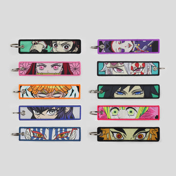 Demon Slayer Embroidered Keychains Tanjiro Nezuko Rengoku Zenitsu