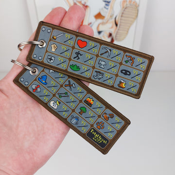 Runescape Embroidered Keychain, Max Stats 2277 Jet Tag OSRS
