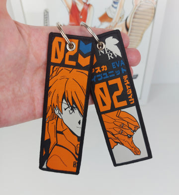 Asuka Embroidered Keychain Evangelion Anime