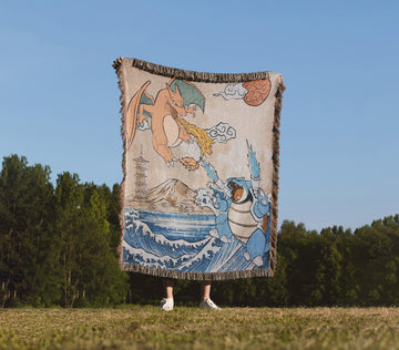 Charizard & Blastoise / Pokémon Woven Blanket / Tapestry