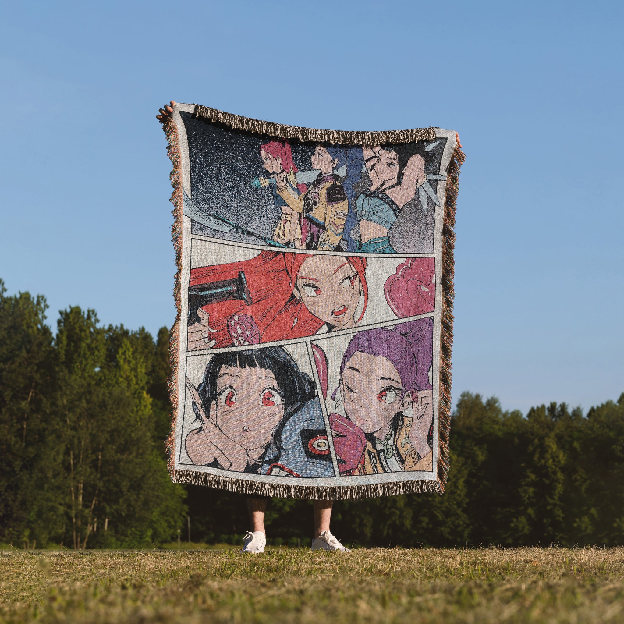 KPOP Demon Hunters / HUNTRIX Woven Blanket / Tapestry
